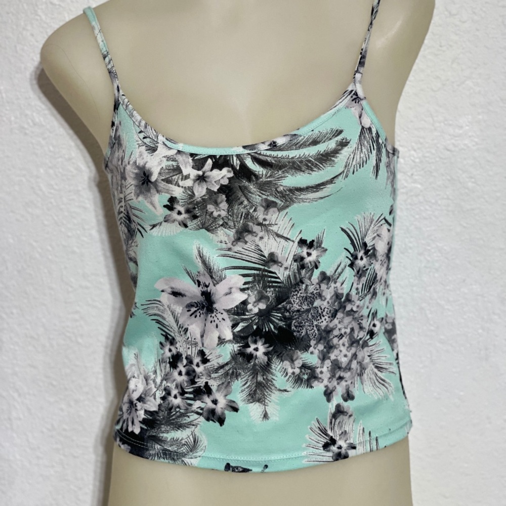 Crop Top Icy Green Floral M